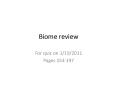 Biome review PowerPoint PPT Presentation