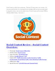 Social Contest review and (FREE) $12,700 bonuses
