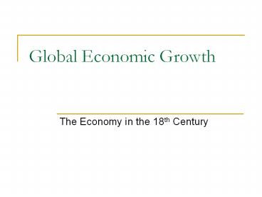 Global Economic Growth