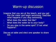 Warm-up discussion