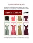 Best Custom Clothing Styles This Spring