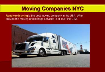Moving Companies NYC