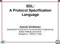SDL: A Protocol Specification Language PowerPoint PPT Presentation
