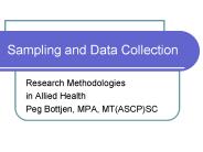 Sampling and Data Collection
