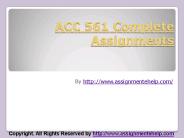 ACC 561 Complete Assignments