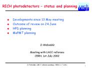 Developments since 13 May meeting