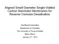 Aligned Small Diameter Single-Walled Carbon Nanotube Membranes for Reverse Osmosis Desalination PowerPoint PPT Presentation