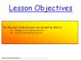Lesson Objectives PowerPoint PPT Presentation