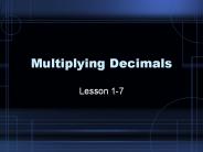 Multiplying Decimals