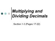 Multiplying and Dividing Decimals