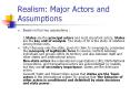 Realism: Major Actors and Assumptions PowerPoint PPT Presentation