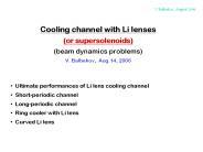 Cooling channel with Li lenses