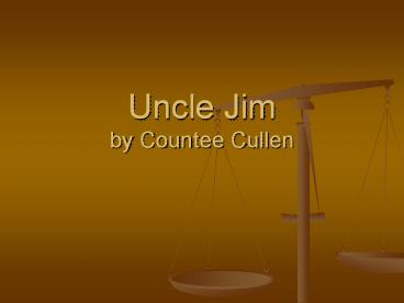 Uncle Jim by Countee Cullen