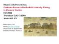 Muse E-101 Proseminar: Graduate Research Methods PowerPoint PPT Presentation