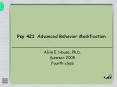 Psy 421 Advanced Behavior Modification PowerPoint PPT Presentation