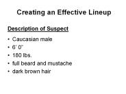Description of Suspect