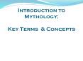 Introduction to Mythology:  Key Terms PowerPoint PPT Presentation
