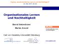 Organisationales%20Lernen%20und%20Nachhaltigkeit PowerPoint PPT Presentation