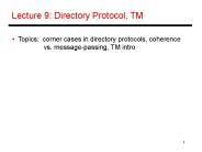 Lecture 9: Directory Protocol, TM