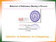 Behavior of Substance During A Process