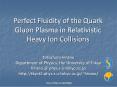 Perfect Fluidity of the Quark Gluon Plasma in Relativistic Heavy Ion Collisions PowerPoint PPT Presentation