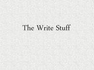 The Write Stuff