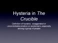 Hysteria in The Crucible PowerPoint PPT Presentation