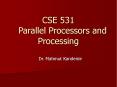 CSE 531  Parallel Processors and Processing PowerPoint PPT Presentation