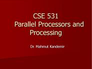 CSE 531  Parallel Processors and Processing