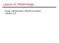 Lecture 15: DRAM Design PowerPoint PPT Presentation