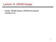 Lecture 15: DRAM Design