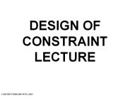 DESIGN OF CONSTRAINT LECTURE