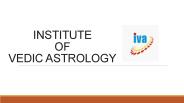Institute of Vedic Astrology-Services