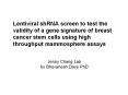 Lentiviral shRNA screen to test the validity of a gene signature of breast cancer stem cells using high throughput mammosphere assays PowerPoint PPT Presentation