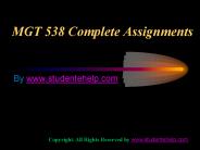 MGT 538 Complete Assignments