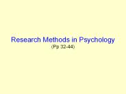 Research Methods in Psychology (Pp 32-44)