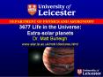3677 Life in the Universe: Extra-solar planets PowerPoint PPT Presentation