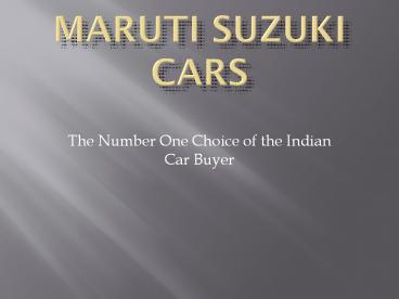 Maruti Suzuki Cars