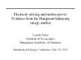 Electricity%20pricing%20and%20market%20power:%20Evidence%20from%20the%20Hungarian%20balancing%20energy%20market PowerPoint PPT Presentation