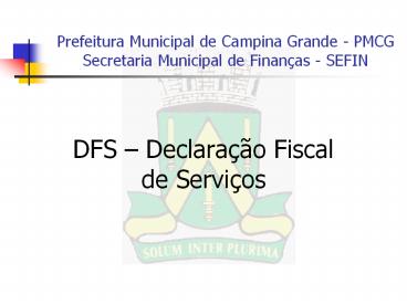 Prefeitura Municipal de Campina Grande - PMCG Secretaria Municipal de Finan