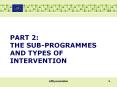 PART 2: THE SUB-PROGRAMMES AND TYPES OF INTERVENTION PowerPoint PPT Presentation
