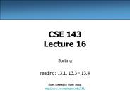 CSE 143 Lecture 16