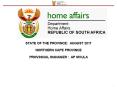 STATE OF THE PROVINCE: AUGUST 2011 NORTHERN CAPE PROVINCE  PROVINCIAL MANAGER : AP MVULA PowerPoint PPT Presentation
