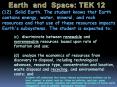 (12) Solid Earth. The student knows that Earth contains energy, water, mineral, and rock resources and that use of these resources impacts Earth's subsystems. The student is expected to: PowerPoint PPT Presentation