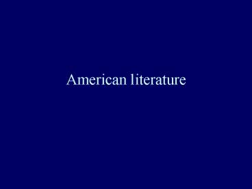 American literature