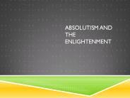 Absolutism and the Enlightenment