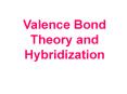Valence Bond Theory and Hybridization PowerPoint PPT Presentation