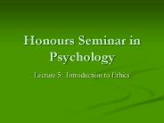 Honours Seminar in Psychology