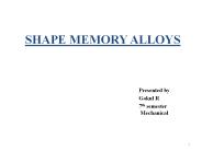SHAPE MEMORY ALLOYS