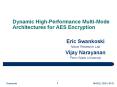 Dynamic High-Performance Multi-Mode Architectures for AES Encryption PowerPoint PPT Presentation
